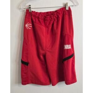 NBA Elevation Athletic Shorts Men's Size S Red Black Zippered Front Pockets NBA